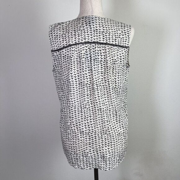 Swildens NWT Tank Top Women's Large**READ Viscose Summer Cream Black Geometric - Picture 5 of 14